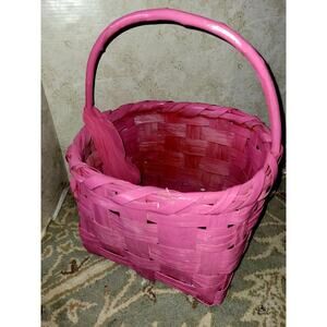 Extra Large Woven Wicker Rattan Hot Pink Basket Storage Basket